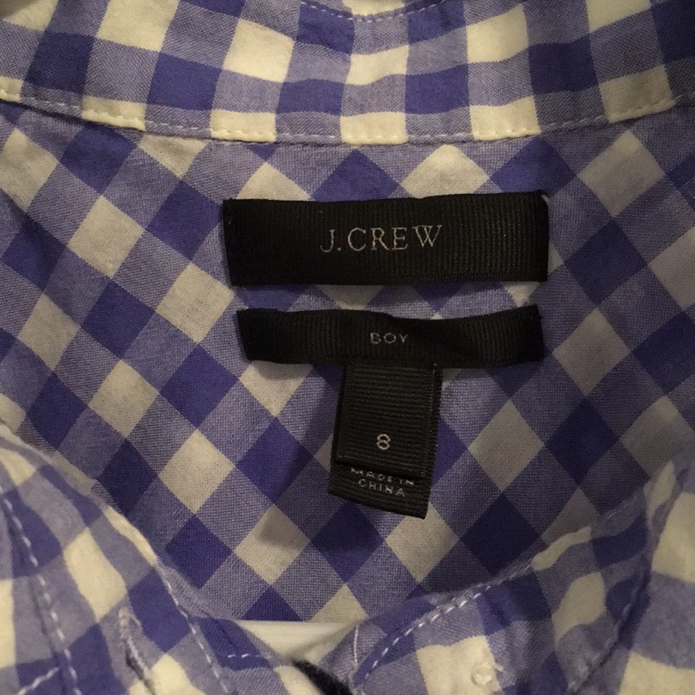 J.Crew Periwinkle checked shirt. Gingham! - Picture 2 of 7